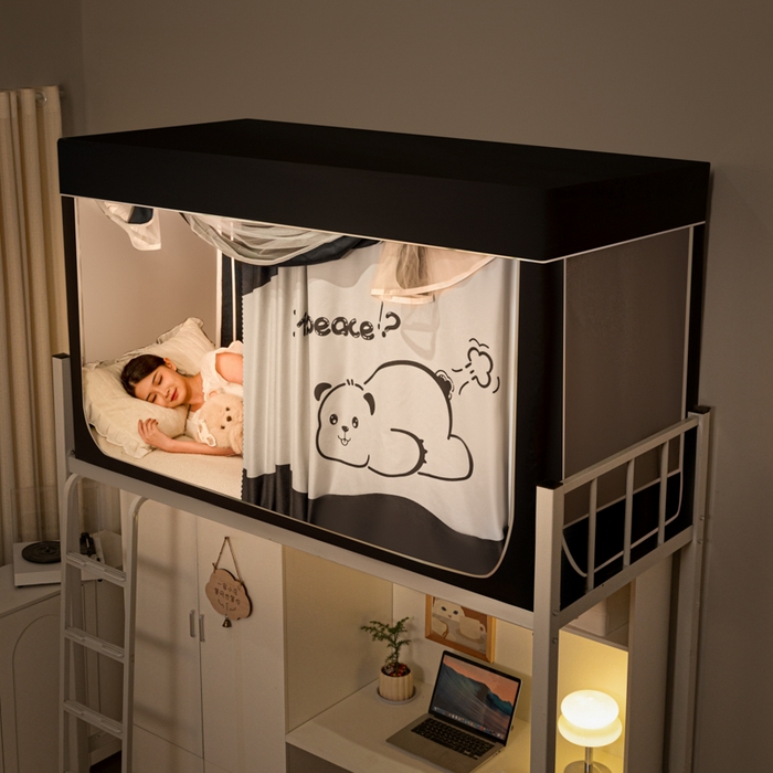 91家纺网 家纺一手货源 找家纺 博诺 2024新款99%全涂层遮光卡通学生蚊帐 关你屁事