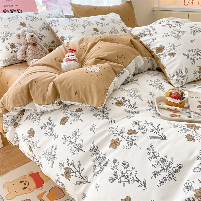 91家纺网 家纺一手货源 找家纺 798家纺 2025新款全棉13070印花四件套 浪漫森林