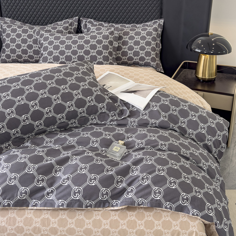 91家纺网 家纺一手货源 找家纺 棉生活 2024新款全棉铂金棉小资系列四件套-古琦