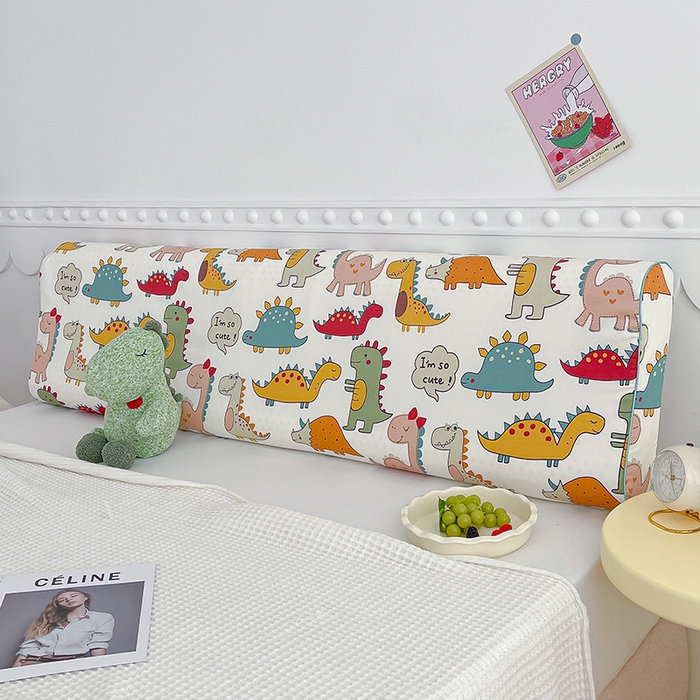 91家纺网 家纺一手货源 找家纺 良佐生活 2024新款全棉贡缎双人乳胶枕枕套 漫步恐龙