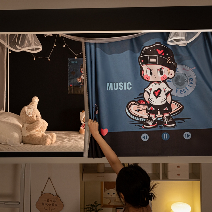 91家纺网 家纺一手货源 找家纺 博诺 2024新款99%加厚涂银层遮光卡通学生蚊帐 时尚男孩