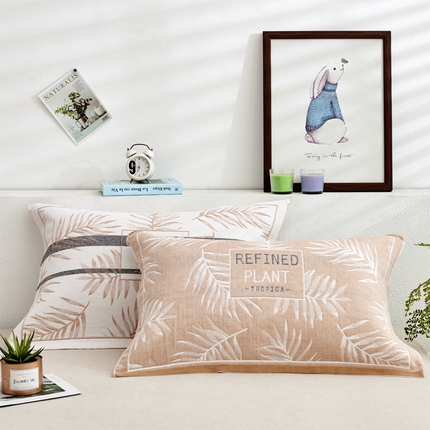 91家纺网 家纺一手货源 找家纺 朴尔家纺 2024新款混纺三层纱布枕巾 热带草原-驼 52*78/对