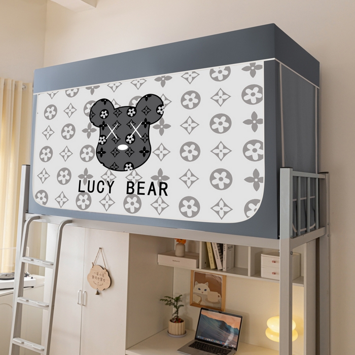 91家纺网 家纺一手货源 找家纺 博诺 2024新款99%加厚涂银层遮光卡通学生蚊帐 时尚熊