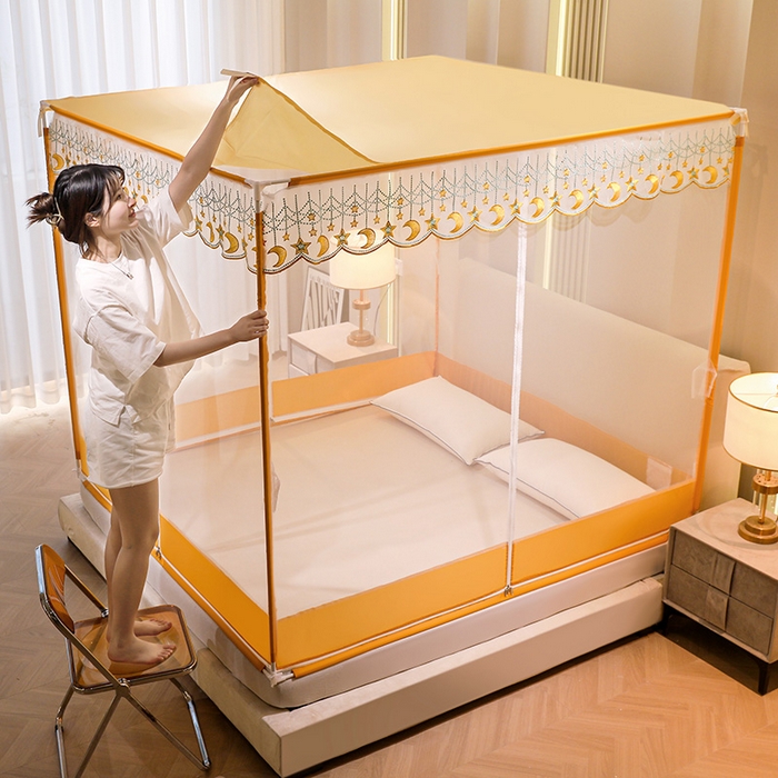 91家纺网 家纺一手货源 找家纺 （总）博诺蚊帐 2024新款全底刺绣顶方 坐床蚊帐