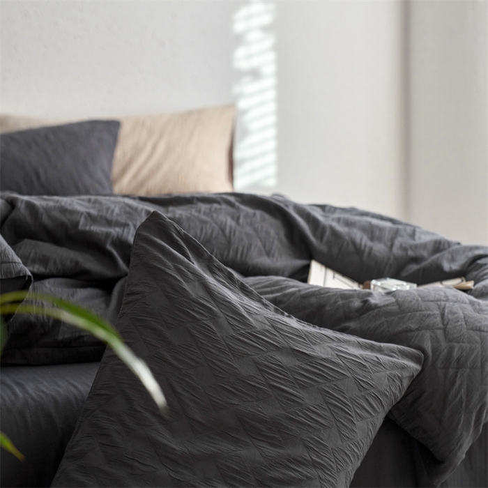 91家纺网 家纺一手货源 找家纺 梦享生活家居 2024新款提花四件套-侘寂风-布洛克灰