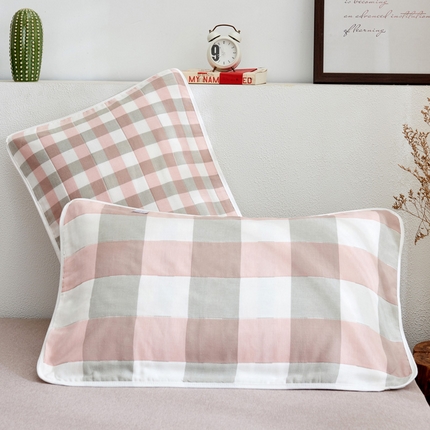 91家纺网 家纺一手货源 找家纺 （总）朴尔2024新款六层纱布全棉循环小花型枕巾50*80cm一对