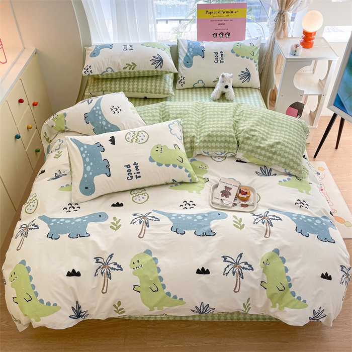 91家纺网 家纺一手货源 找家纺 798家纺 2025新款全棉13070印花四件套 龙龙奇遇