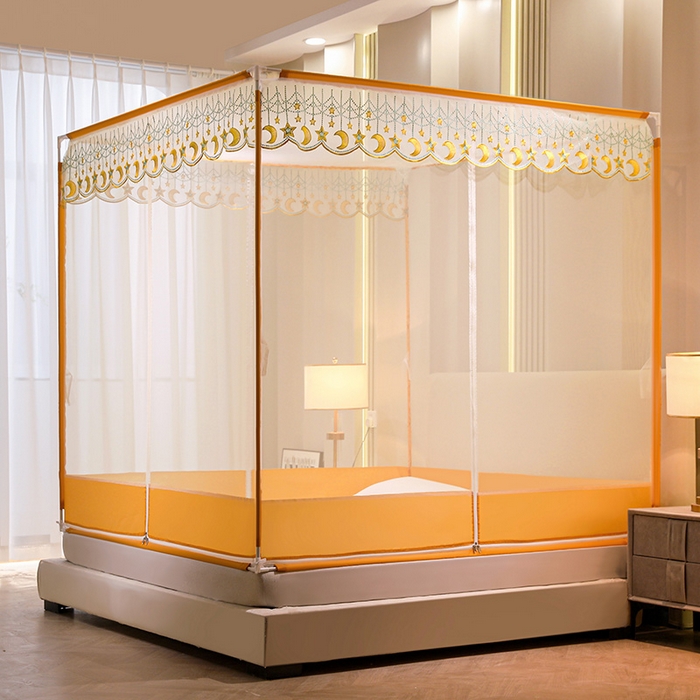 91家纺网 家纺一手货源 找家纺 （总）博诺蚊帐 2024新款全底刺绣顶方 坐床蚊帐