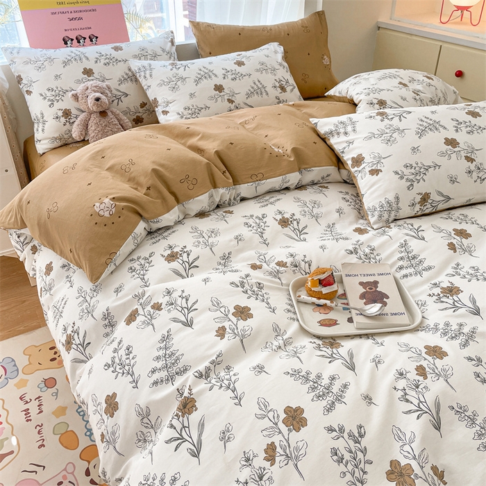 91家纺网 家纺一手货源 找家纺 798家纺 2025新款全棉13070印花四件套 浪漫森林