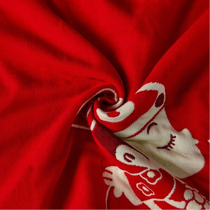 91家纺网 家纺一手货源 找家纺 朴尔家纺-毛巾被 2024年婚庆系列大红四层纱布枕巾 称心如意 52*78/对