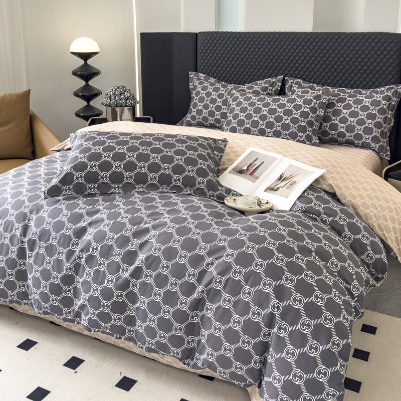 91家纺网 家纺一手货源 找家纺 棉生活 2024新款全棉铂金棉小资系列四件套-古琦