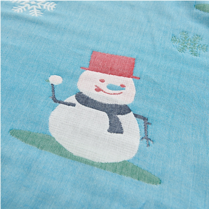 91家纺网 家纺一手货源 找家纺 朴尔2024新款六层纱布全棉循环小花型枕巾50*80cm一对 雪人兰