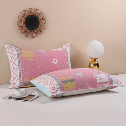 91家纺网 家纺一手货源 找家纺 （总）朴尔 2024年防滑半包按扣固定式全棉四层纱布枕巾