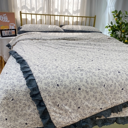 91家纺网 家纺一手货源 找家纺 （总）暖居 2024新款直播全棉夹棉床盖夏被三件套夏凉被