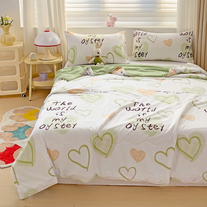 91家纺网 家纺一手货源 找家纺 海岛哥哥 2024新款水洗双层纱超柔单夏被嵌绳款 遇见浪漫