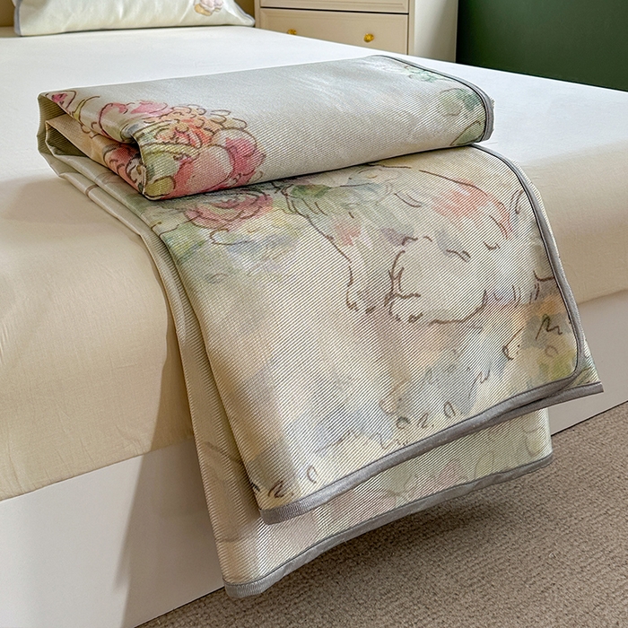 91家纺网 家纺一手货源 找家纺 萝莉家纺 2024新款大版冰丝凉席床席床笠款 送你一个春天-平席款 