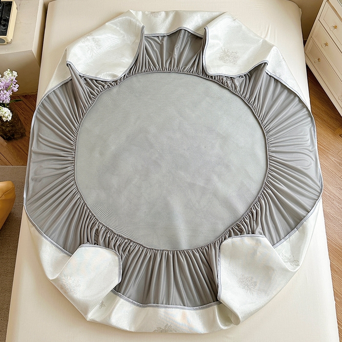 91家纺网 家纺一手货源 找家纺 萝莉家纺 2024新款大版冰丝凉席床席床笠款 我心爱的小花车-床笠款