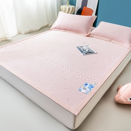 91家纺网 家纺一手货源 找家纺 （总）凉百百 2024新款冰豆豆爱心款凉席冰丝凉席可折叠设计量大价优