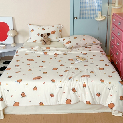 91家纺网 家纺一手货源 找家纺 （总）一加一 2025新款A类牛奶丝针织棉大豆夏被