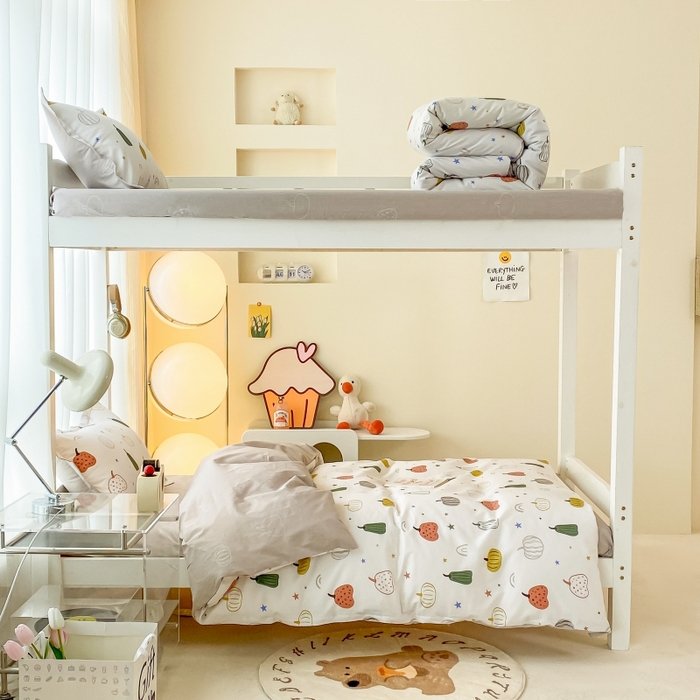 91家纺网 家纺一手货源 找家纺 棉造2023新款13372纯棉学生宿舍上下床套件全棉三件套六件套星星之恋