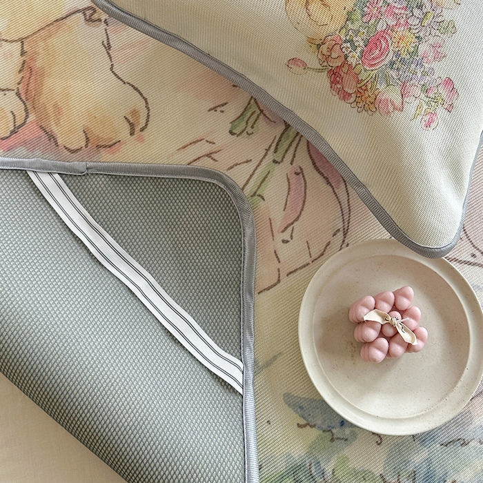 91家纺网 家纺一手货源 找家纺 萝莉家纺 2024新款大版冰丝凉席床席床笠款 送你一个春天-平席款 