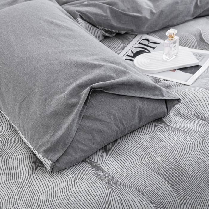 91家纺网 家纺一手货源 找家纺 棉邦 2024新品亲肤双层纱四件套 银河律动