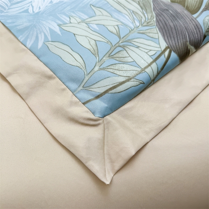 91家纺网 家纺一手货源 找家纺 满羽家纺 2024热款冰丝绸冰豆豆被夏被四件套凉感空调被 花艺满园-浅兰