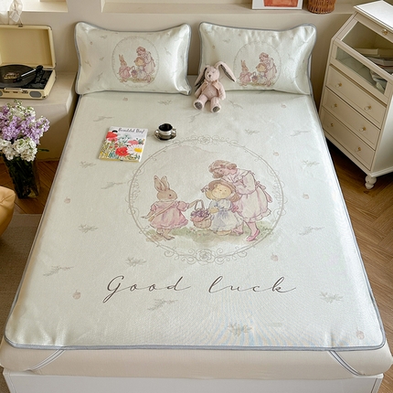 萝莉家纺 2024新款大版冰丝凉席床席床笠款 去摘蓝莓吧-平席款 