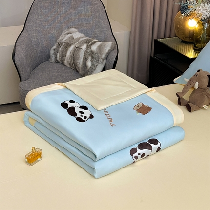 91家纺网 家纺一手货源 找家纺 （总）兄弟坊 2025新款莱赛尔兰精天丝刺绣夏被四件套