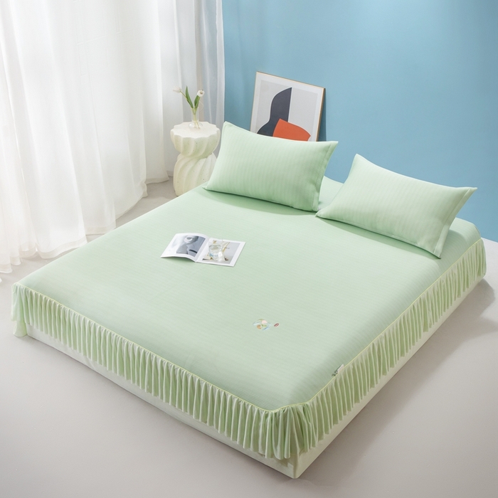 91家纺网 家纺一手货源 找家纺 （总）凉百百 2024新款凉豆豆斜纹床单床裙款凉席