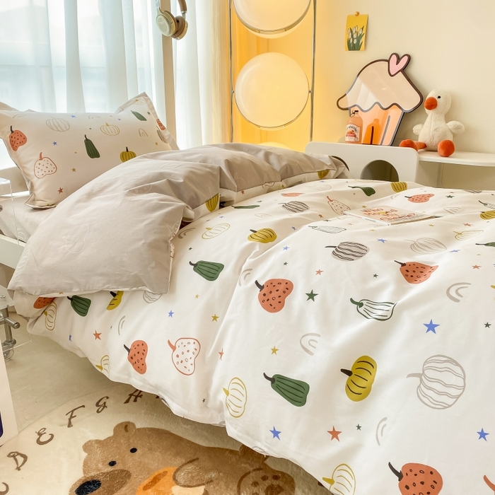 91家纺网 家纺一手货源 找家纺 棉造2023新款13372纯棉学生宿舍上下床套件全棉三件套六件套星星之恋