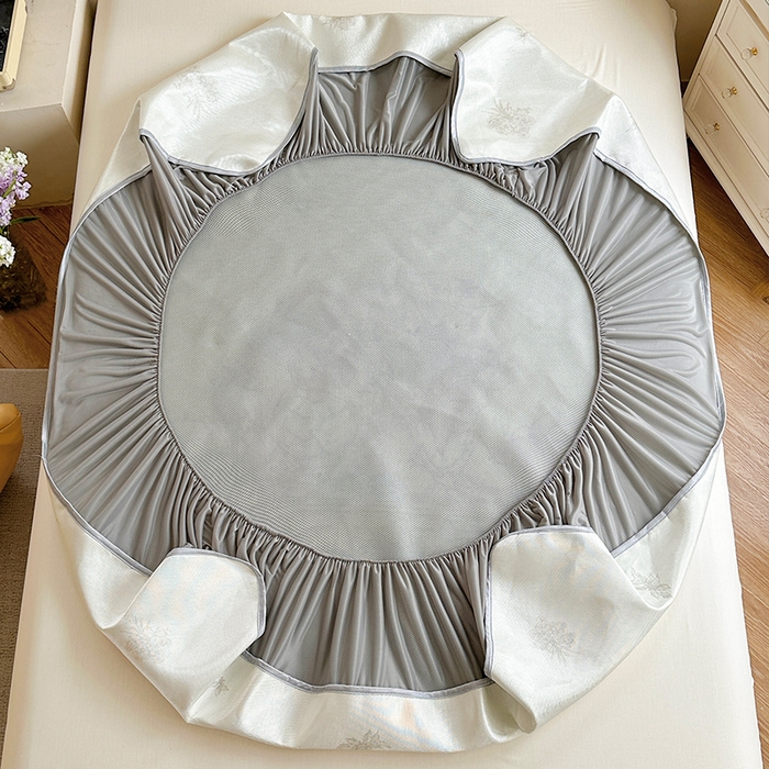 91家纺网 家纺一手货源 找家纺 萝莉家纺 2024新款大版冰丝凉席床席床笠款 去摘蓝莓吧-床笠款