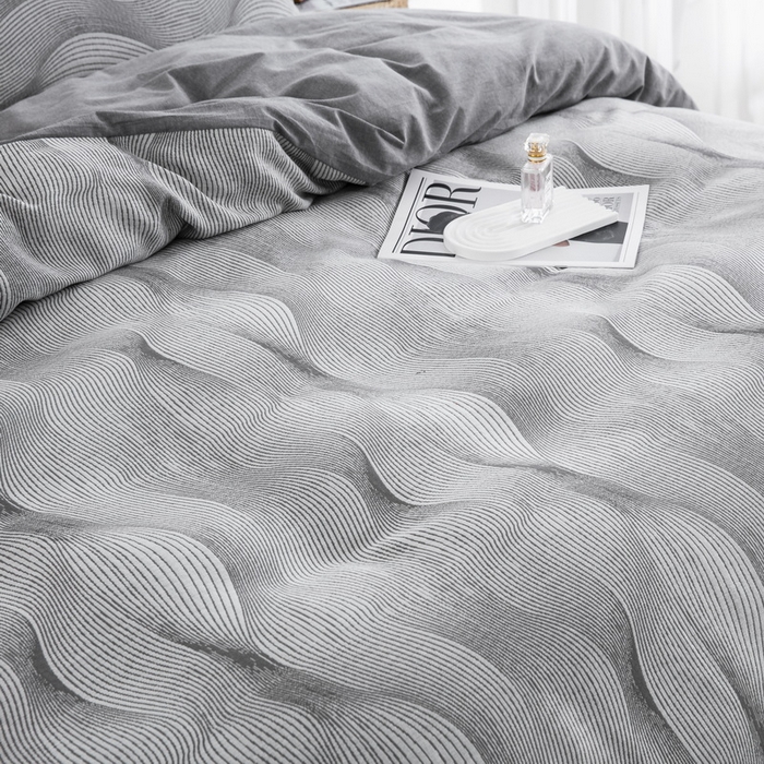 91家纺网 家纺一手货源 找家纺 棉邦 2024新品亲肤双层纱四件套 银河律动