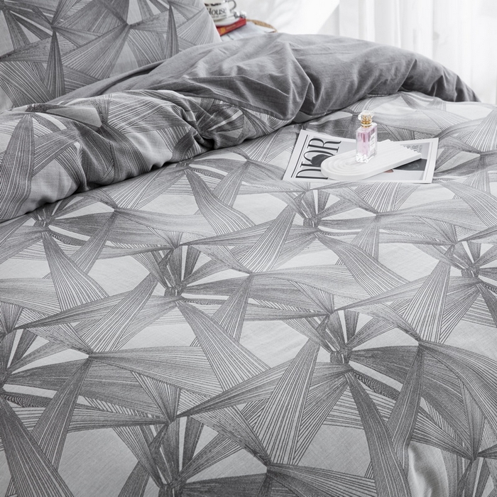 91家纺网 家纺一手货源 找家纺 棉邦 2024新品亲肤双层纱四件套 时光倒影