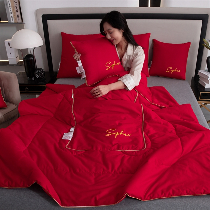 91家纺网 家纺一手货源 找家纺 （总）照世家纺 2024新款时尚简约抗菌棉抱枕被