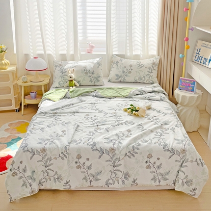 91家纺网 家纺一手货源 找家纺 （总）海岛哥哥 2024新款水洗双层纱超柔单夏被嵌绳款