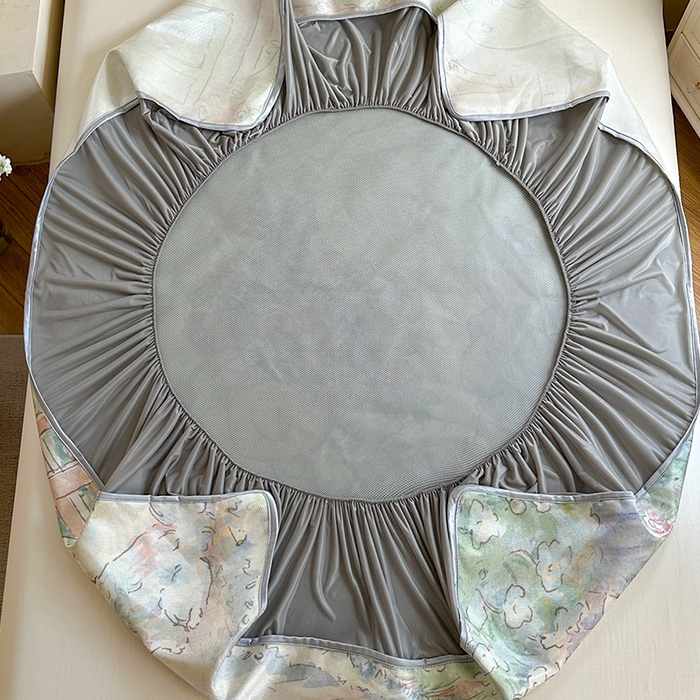 91家纺网 家纺一手货源 找家纺 萝莉家纺 2024新款大版冰丝凉席床席床笠款 送你一个春天-床笠款