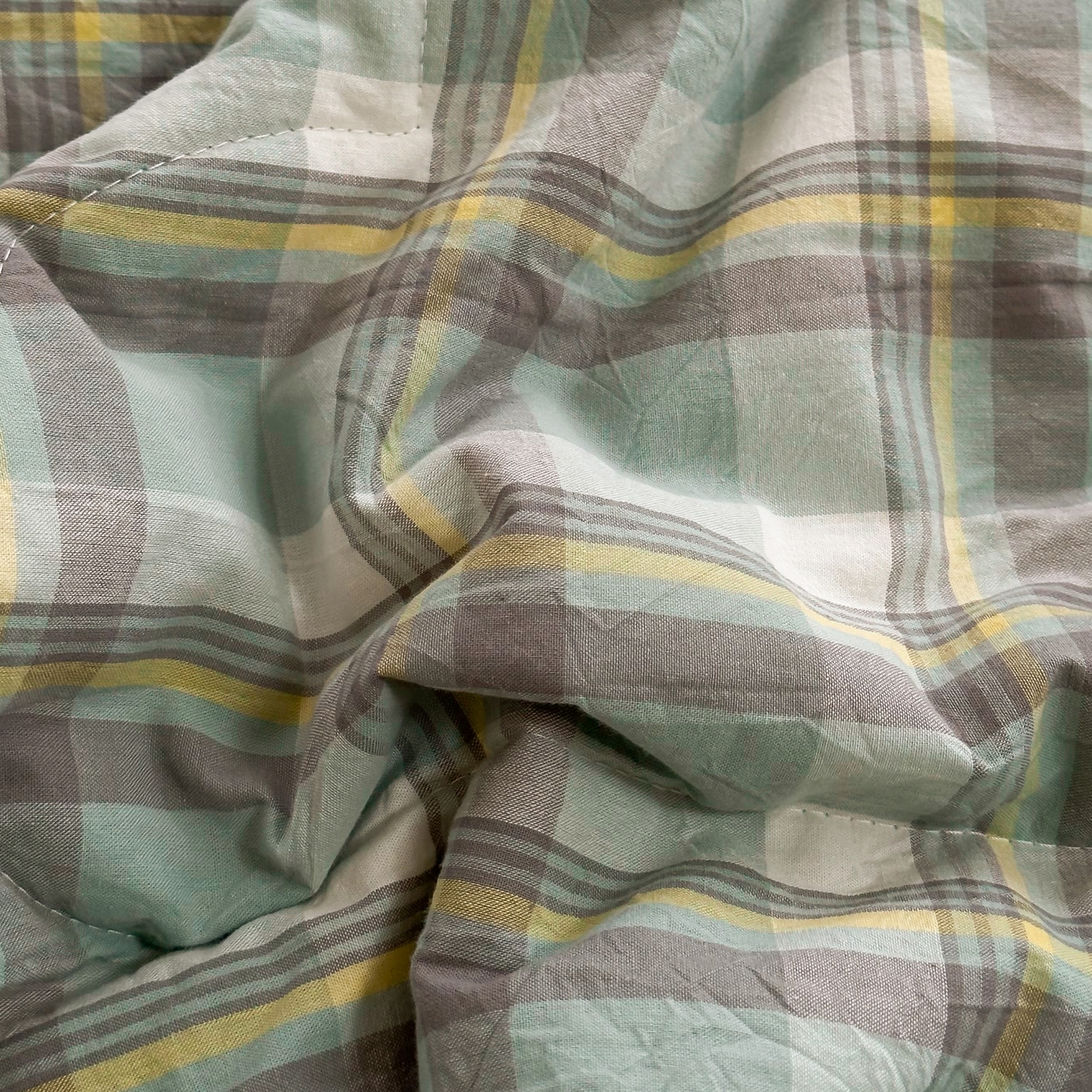 91家纺网 家纺一手货源 找家纺 棉邦 2024新款全棉水洗棉色织夏被四件套 简兮绿