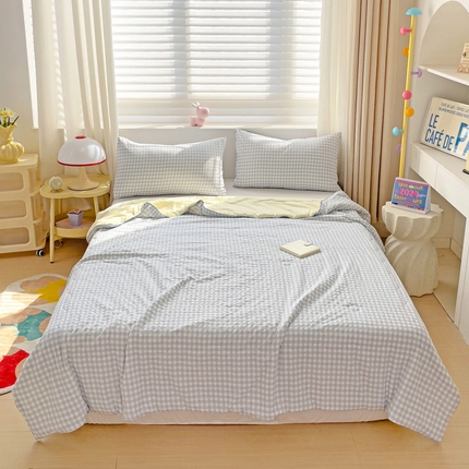 91家纺网 家纺一手货源 找家纺 （总）海岛哥哥 2024新款水洗双层纱超柔单夏被嵌绳款