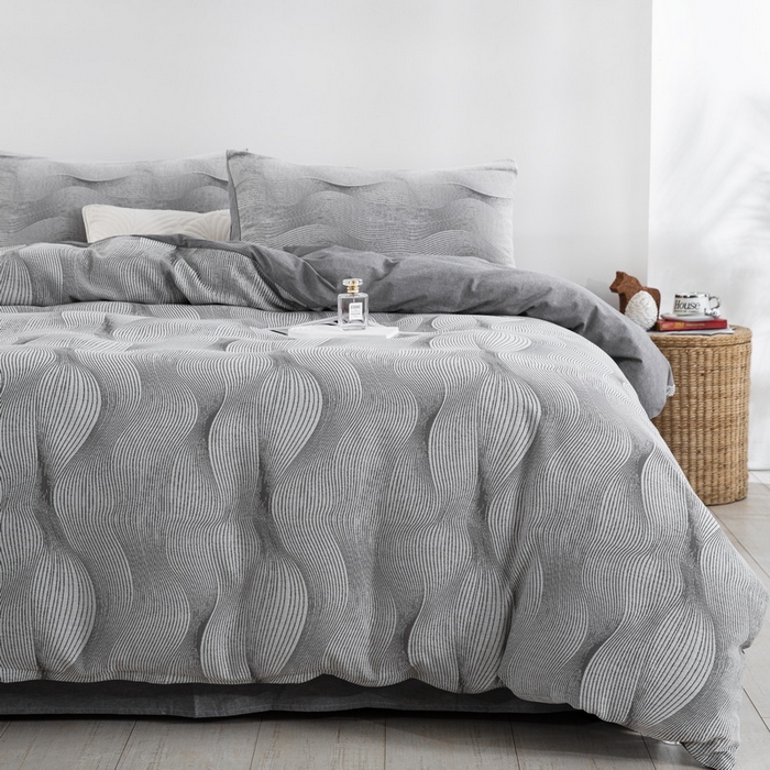 91家纺网 家纺一手货源 找家纺 棉邦 2024新品亲肤双层纱四件套 银河律动