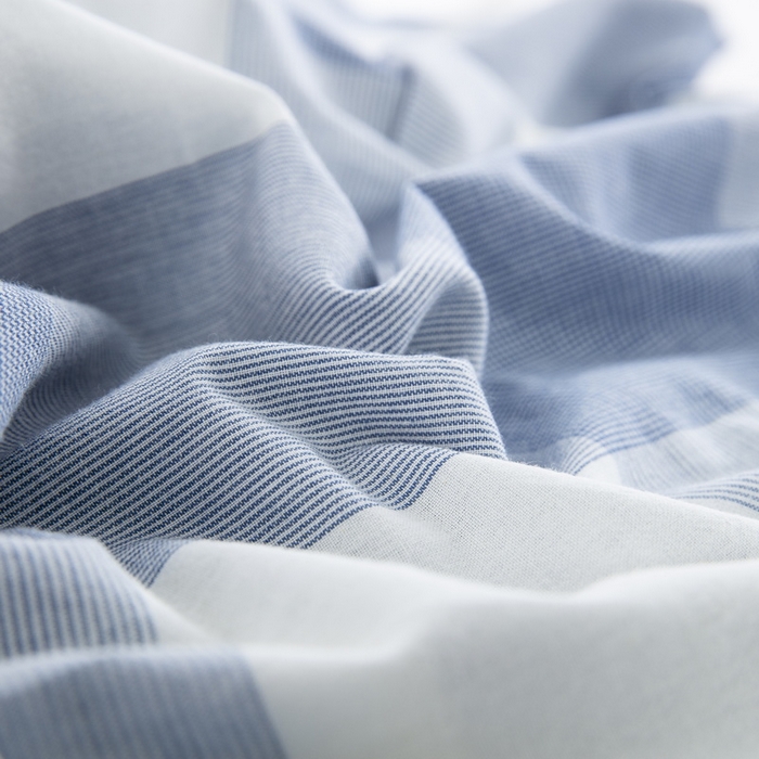 91家纺网 家纺一手货源 找家纺 棉邦 2023新款A类全棉色织水洗棉四件套-第二批 蓝密大格