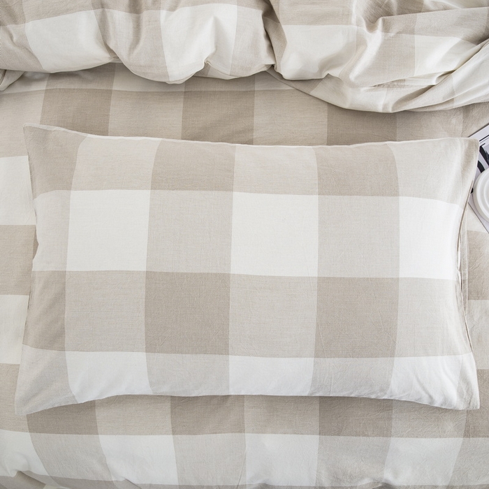 91家纺网 家纺一手货源 找家纺 棉邦 2023新款A类全棉色织水洗棉四件套-第二批 米密大格