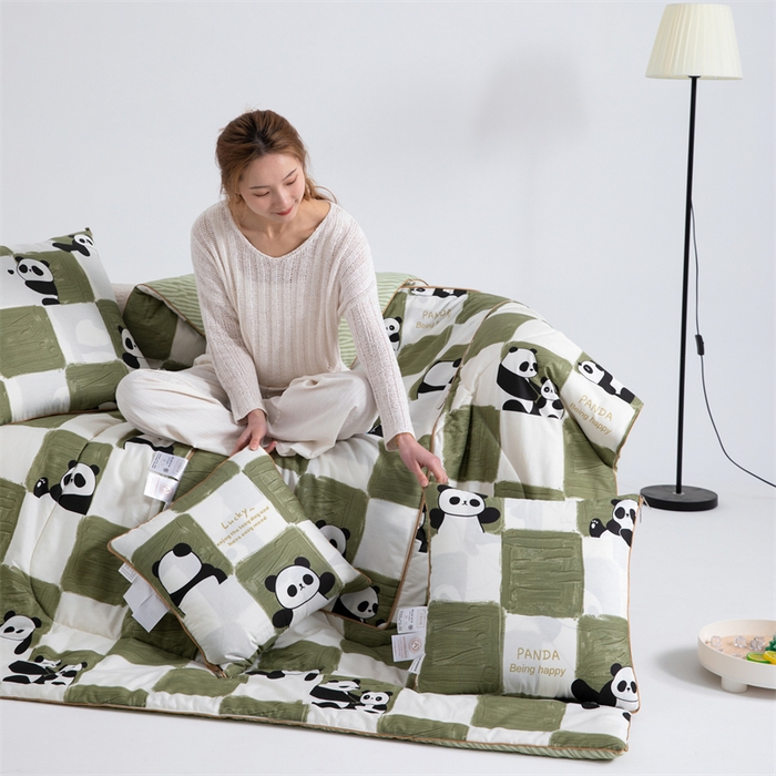 91家纺网 家纺一手货源 找家纺 （总）照世家纺 2025新款全棉印花抗菌棉抱枕被