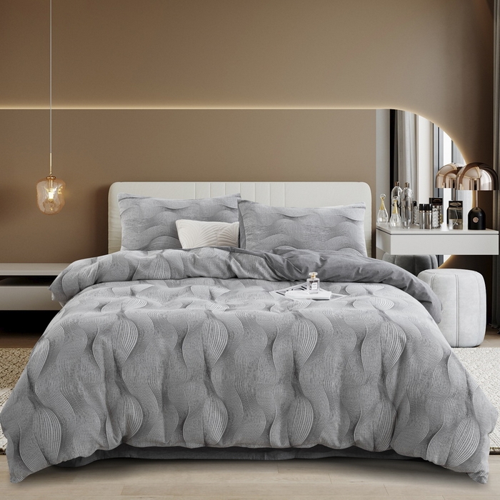 91家纺网 家纺一手货源 找家纺 棉邦 2024新品亲肤双层纱四件套 银河律动