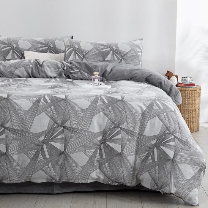 91家纺网 家纺一手货源 找家纺 棉邦 2024新品亲肤双层纱四件套 时光倒影