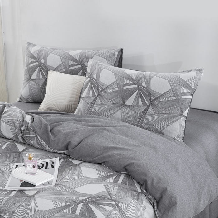 91家纺网 家纺一手货源 找家纺 棉邦 2024新品亲肤双层纱四件套 时光倒影