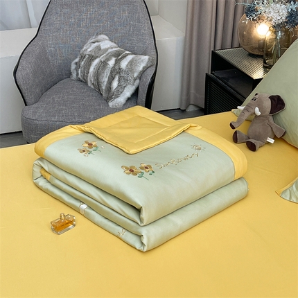 91家纺网 家纺一手货源 找家纺 （总）兄弟坊 2025新款莱赛尔兰精天丝刺绣夏被四件套