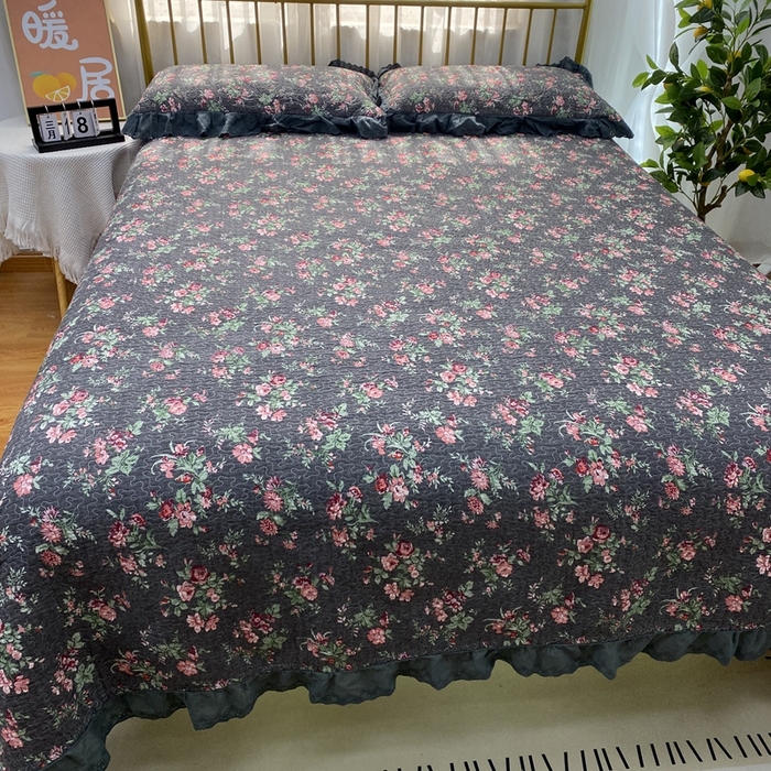 91家纺网 家纺一手货源 找家纺 暖居 2024新款直播全棉夹棉床盖夏被三件套夏凉被 中国美