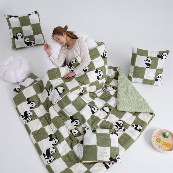 91家纺网 家纺一手货源 找家纺 （总）照世家纺 2025新款全棉印花抗菌棉抱枕被