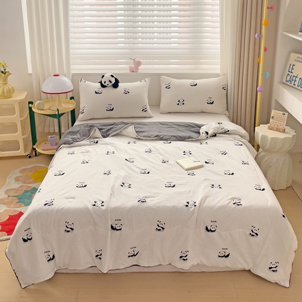 91家纺网 家纺一手货源 找家纺 （总）海岛哥哥 2024新款水洗双层纱超柔单夏被嵌绳款